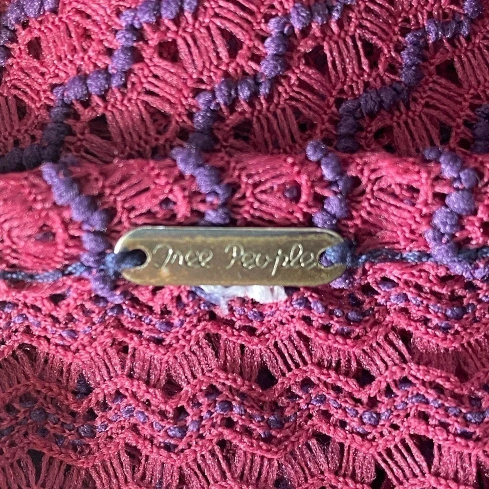 Free People Burgundy /Navy Sleeveless Top